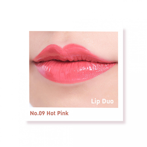 [12142] กิฟฟารีน อินโนเวีย แมท แอนด์ ชายนี่ ลิป ดูโอ No.09 Hot Pink (ฮอท พิ้งก์) โทนสีชมพูสดใส